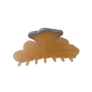Cloud design amber and grey-blue acetate claw clip for elegant women hair styling