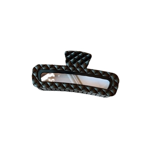 Grande molletta per capelli nera da 13cm con motivo a rombi e design rettangolare