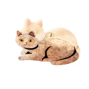 Cute white marbled cat hair claw clip for elegant bun hairstyles and half-up looks