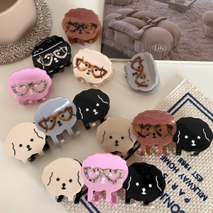 Linda Pinza para el Cabello de Cachorro de Acetato Estilo Coreano Forma de Animal Clip de Tiburón Con Gafas Para Mujer Accesorios