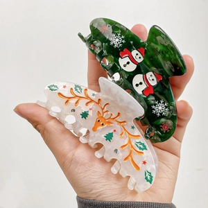 Pinces à cheveux de Noël avec motifs de bonhomme de neige et de renne pour coiffures