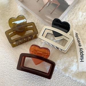 Molla per Capelli da Donna in Acetato a Cuore Rettangolare Svuotata Moda Geometrica Accessori per Capelli
