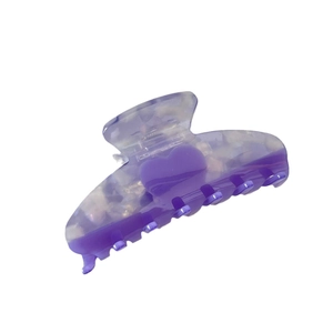 Elegant purple marble acetate hair claw clip with heart design for women hair styling