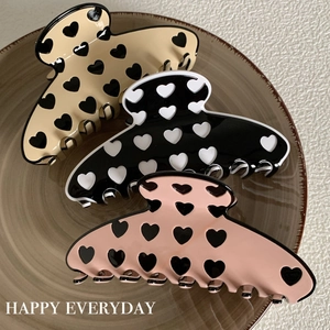Large Cellulose Acetate Heart Pattern Hair Claw Clips For Women Fashion Elegant Shark Clip Hair Grip For Thick Hair Accessories