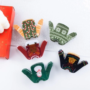 Lot de pinces à cheveux de Noël avec motifs de bonhomme de neige cerf et flocons
