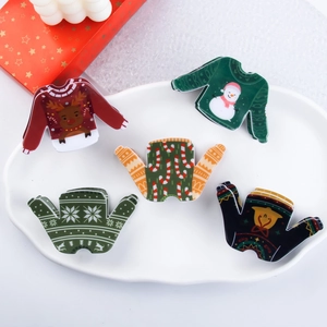 Lot de pinces à cheveux de Noël avec motifs renne, bonhomme de neige et flocons