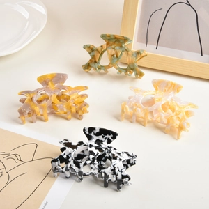 Acetate Hair Claw Clip Hollow Geometric Marble Pattern Shark Hair Clip Vintage Large Hair Accessories For Women Daily Party