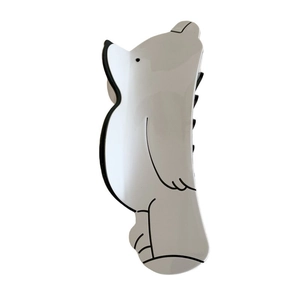 Cute polar bear shaped hair claw clip made of glossy acetate material in black and white