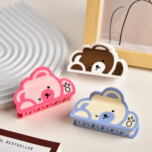 Pince à Cheveux en Acétate Ours Dessin Animé pour Femmes Filles Mignon Forme d'Animal Accessoire de Coiffure