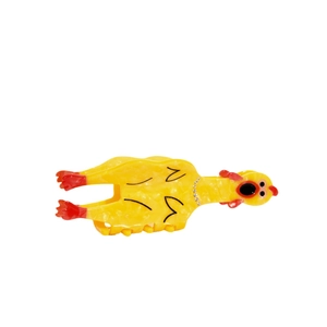Pince à cheveux design poulet jaune en acétate avec décoration de strass brillants