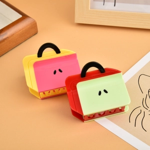 Cute handbag shaped hair claws in yellow and red acetate for girls hair styling