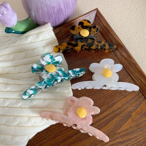 Pinces à cheveux marguerite en acétate aux motifs floraux variés pour coiffures femmes