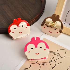 Détails de pinces à cheveux mignonnes en acétate, couleurs rouge, rose et marron