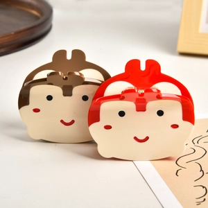 Barrettes à cheveux écureuil mignonnes en acétate marron et rouge, lot de deux pinces