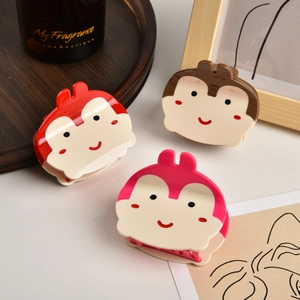 Lot de 3 pinces à cheveux singe mignonnes pour filles, accessoires cartoon style animal