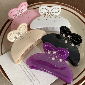 Acetat Schmetterling Haarkralle Clip Für Damen Elegant Strass Schleife Haarklammer Glänzend Große Hai Clip Haarschmuck