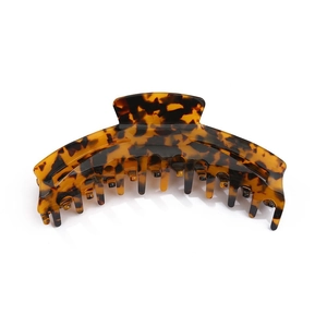 Grande pince à cheveux en motif écaille de tortue et léopard pour cheveux épais