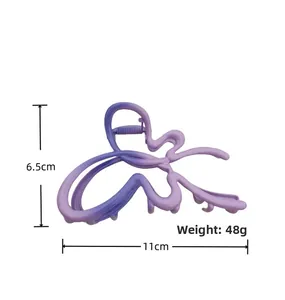 Pinza per capelli a farfalla sfumata viola, dimensioni 11 cm di lunghezza e 6,5 cm