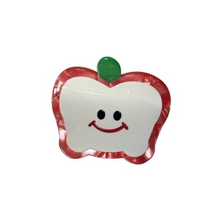 Cute apple-shaped hair claw clip made of red and white acetate for women's hair styling