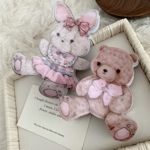 Lindas pinzas para el cabello de acrílico con oso y conejo para peinados elegantes