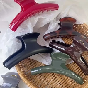 French minimalist large PC hair claws in multi-color matte and glossy resin finishes
