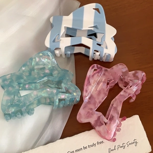 Vintage Acetate Star Shape Hair Claw Large Marble Stripe Pattern Hollow Hair Clip Fashion Hair Accessories For Women Daily