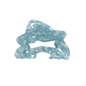 Iridescent light blue hollow star hair claw clip for women made of premium acetate
