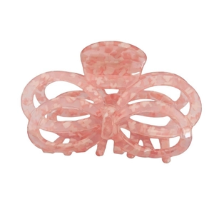 Pink marble texture butterfly hair claw clip for elegant French style hairstyles