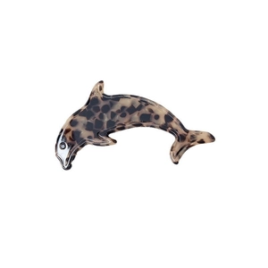 Fashionable tortoise shell acetic acid dolphin hair clip with a sleek finish for women