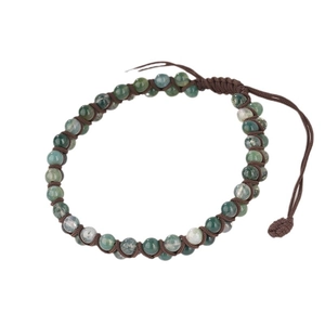 Bracciale a doppia fila di ametista in pietra naturale fatta a mano con cordino regolabile