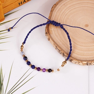 Boheemse Handgeweven Gevlochten Touw Armband Met Natuursteen Kralen Verstelbare Sieraden Veelkleurige Kralen Handsieraden Voor Dames