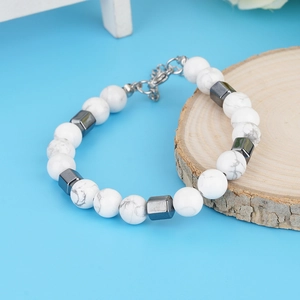 Men Women Natural Tiger Eye Stone Stainless Steel Beaded Bracelet Handmade Adjustable Chain Matte Stone Hematite Jewelry Gift