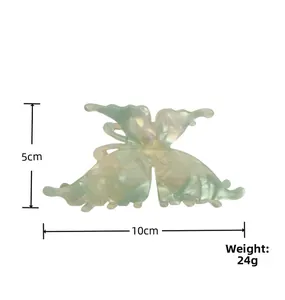 Detailed dimensions of the acetate butterfly hair claw clip showing 10cm width and 5cm height