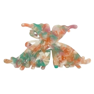 Elegant butterfly acetate hair claw clip with colorful marble pattern for hair styling