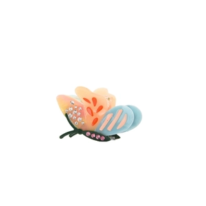 Sparkling butterfly hair claw clip with colorful acetate finish and rhinestones