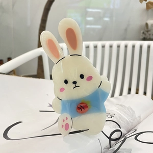 Pince À Cheveux Lapin Dessin Animé En Acétate Forme Animale Décor Carotte Grand Accessoire Cheveux Pour Femmes Filles Coiffure Quotidienne