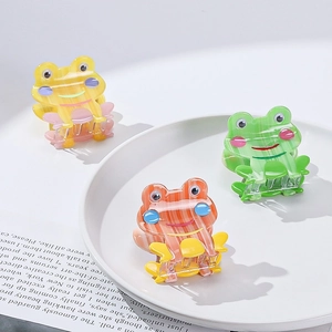 Pince à Cheveux en Acétate Grenouille Dessin Animé Mignon Fait à la Main Forme d'Animal Accessoires de Coiffure Mode Femmes