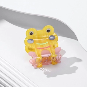 Pince à cheveux crabe grenouille jaune mignonne en acétate accessoires cheveux femme