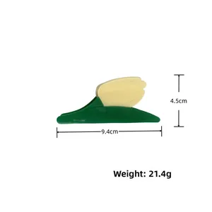 Détails de taille et poids d'une pince à cheveux tulipe en acétate 9,4 cm x 4,5 cm