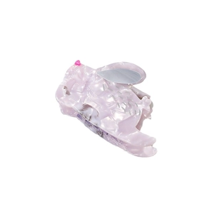 Cute purple marble acetate rabbit hair claw clip for women on a clean white background