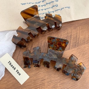 Large Acetate Hair Claw Clip French Style Tortoise Shell Marbled Elegant Strong Hold Shark Clip Hair Accessories For Women
