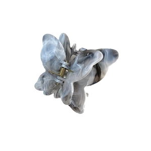 Pince à cheveux papillon élégante avec motif marbré et ressort doré pour femme