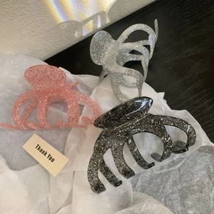 Large Shiny Glitter Acrylic Hair Claw Clip Elegant Shark Clip For Women Stylish Fashion Hair Styling Accessory Gift