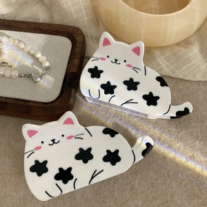 Simpatica Molla per Capelli in Acetato a Forma di Gatto Grande Design Animale per Donna Accessori Capelli Fatti a Mano Moda