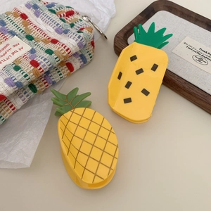 Süße Ananas-Haarklammern aus Acetat in Gelb und Grün für modische Frisuren