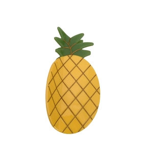 Süße Ananas Haarklammer aus Acetat in Gelb und Grün mit glänzender Oberfläche für Damen