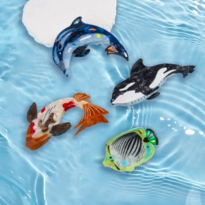 Pinza per Capelli Creativa a Forma di Animale Marino in Acetato di Cellulosa Balena Delfino Pesce Koi Accessori per Capelli Donna
