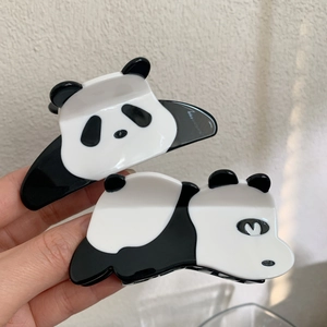 Süße Panda Acetat Haarklammer Für Damen Schwarz Weiß Tierform Mode Haarschmuck Tägliches Styling Haarspange