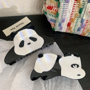Niedliche Panda Haarklammern Set in Schwarz und Weiß für elegantes Haarstyling