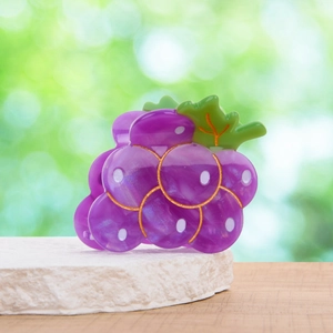 Molla per Capelli a Forma di Uva in Acetato Fermaglio a Frutto Viola per Donna Accessori Capelli Quotidiani